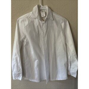 Van Heusen Boy's Youth Mini White Classic Button Down Cotton Dress Shirt sz 10